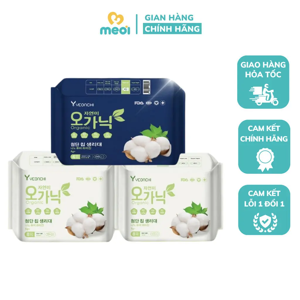 Băng vệ sinh Yeonchi Organic cao cấp Hàn Quốc siêu mỏng