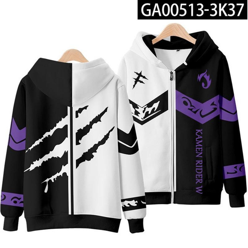  Áo Hoodie Nam Thiết Kế Kamen Rider W Joker Decade In 3D Thích Hợp Cho Trẻ Em Nam Và Nữ Thời Trang Thu Đông Áo Hoodie Anime Áo Khoác Áo Khoác Có Khóa Kéo Dài Tay Áo Khoác 