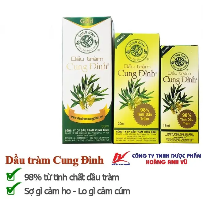 DẦU TRÀM CUNG ĐÌNH GOLD 50ML & SILVER 15ML 30ML