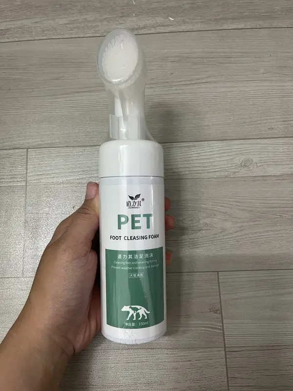 Bình xịt bọt rửa chân cho chó mèo, Dụng cụ làm sạch bàn chân cho thú cưng, bọt rửa chân cho thú cưng 150ml 6