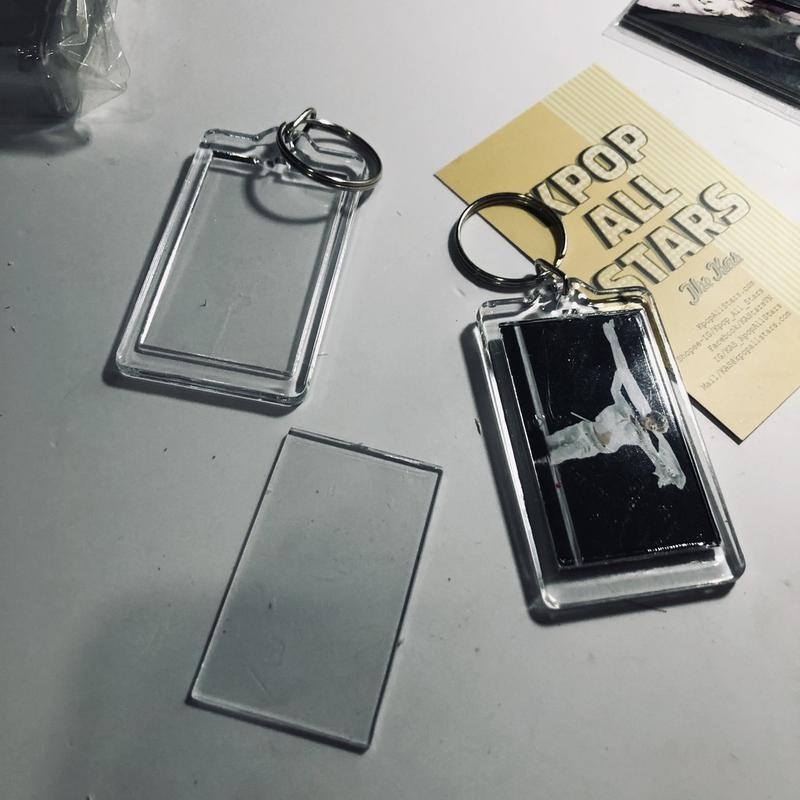 Phôi móc khoá mica Acrylic trong suốt. chưa in