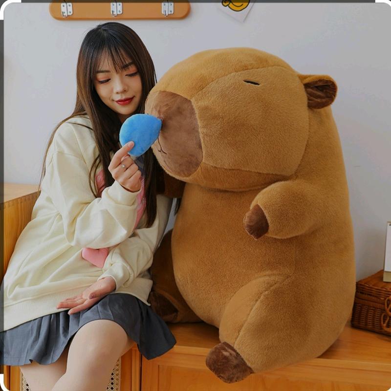 gấu bông capybara rút mũi màu nâu size đại 70cm tặng balo rùa ton ton gấu capybara khổng lồ gấu  capybara nước