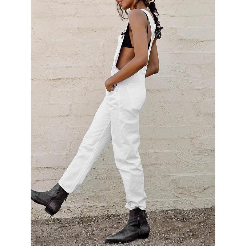 Product Introduction of Women Fashion Denim Long Jumpsuit Casual Spaghetti Strap Wide Leg Romper Pants Summer Baggy Bib Overalls 38