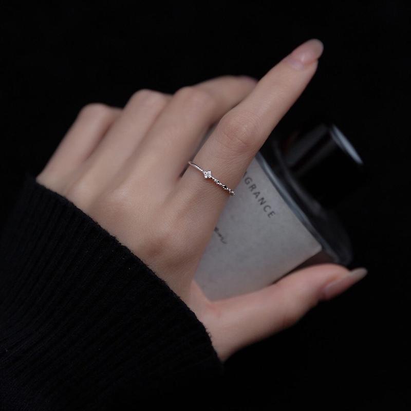 Nhẫn bạc nữ cỏ 4 lá đính đá size nhỏ đeo được NGÓN ÚT nhẫn bạc Ý mạ vàng 14k cao cấp DUYSON SILVER NFXK2-KX