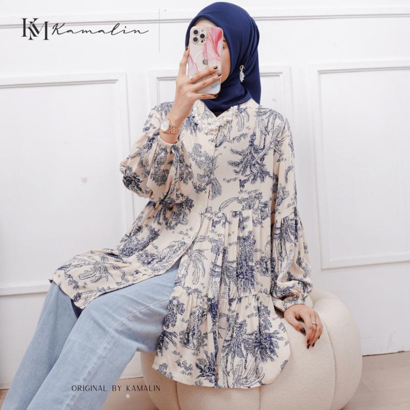 [COD]- Tunik Jumbo ld 130 Terbaru dan Kekinian Atasan Wanita Rayon Vintage Busui Motif Anaya By Kamalin 3