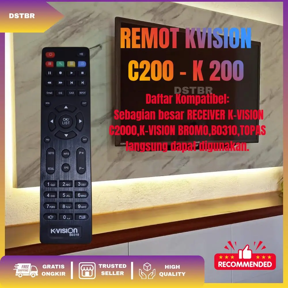 Remot Remote Tv Support Receiver Parabol KVISION GOL Bromo Cartenz K2000 C2000 Ready Stok !!! Buatan Pabrik