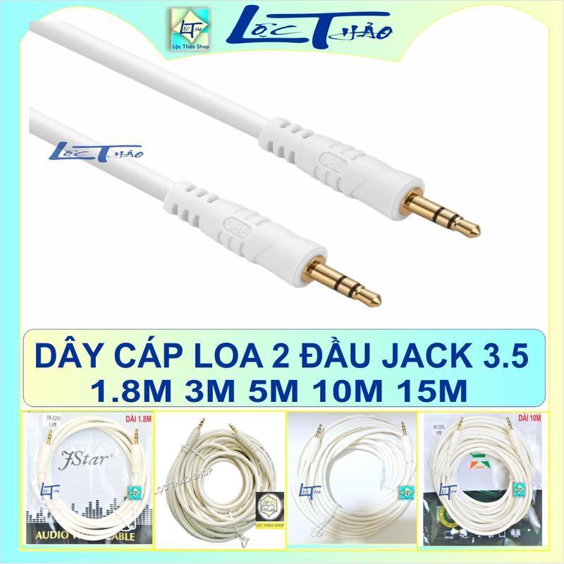 Cáp loa 2 đầu Jack 3.5 dài 1.8M 3M 5M 10M 15M chống nhiễu - Dây cáp loa 2 đầu 3.5 AUX - Dây loa 2 đầu jack 3.5 - Jack 3.5mm Stereo AUX Cable