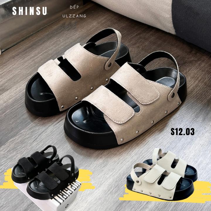 Dép sandal nữ đế cao quai da mềm S1203 phom gọn chân tôn dáng - Dép quai hậu nữ thời trang mẫu mới