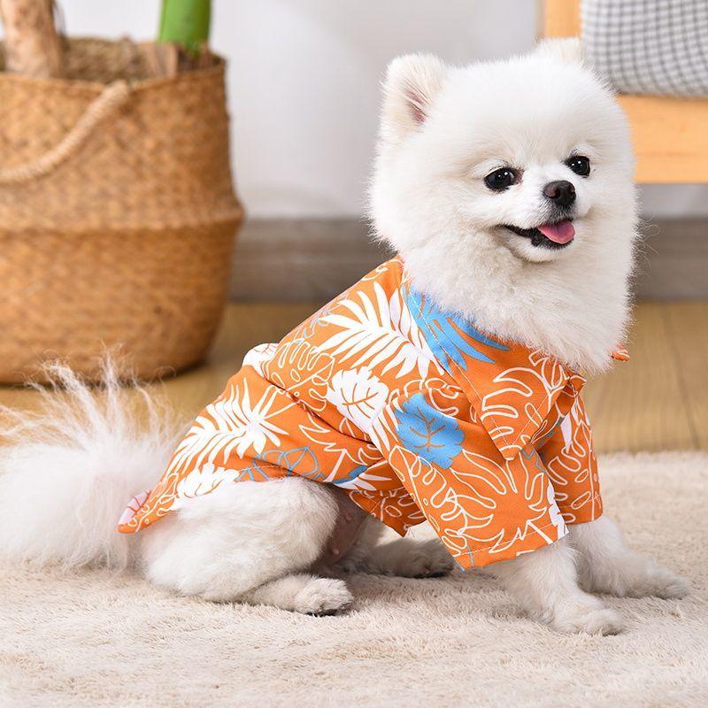Product Introduction of Fashion Dog Shirt Puppy Breathable Coconut Tree Patern Shirt Cat Vest Chihuahua Yorkie Hawaiian Polo T-Shirts Pet Summer Clothes 38