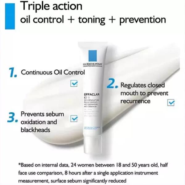 La Roche Posay Effaclar K+ Moisturizer 40ml - Pelembab Wajah Kulit Berminyak/ Mengurangi minyak dan melawan komedo 3