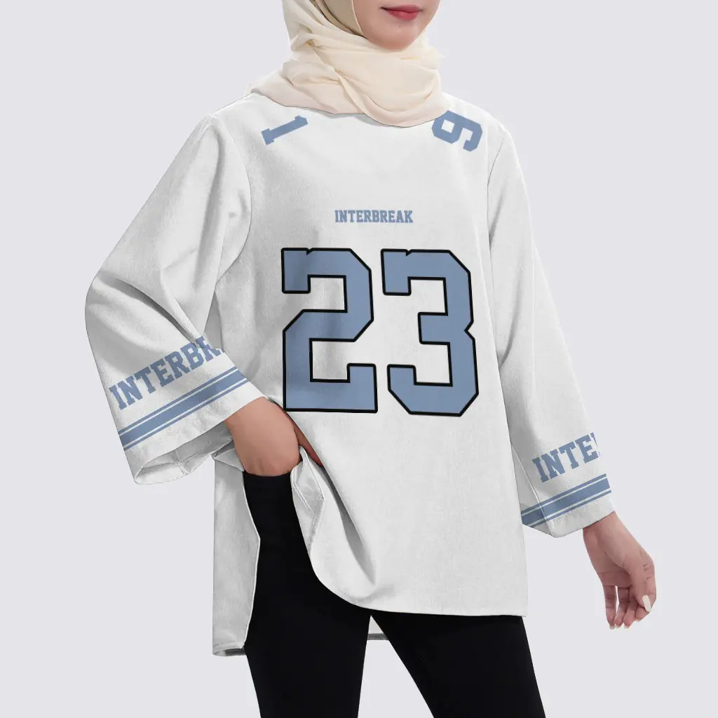 Interbreax Bloom GD Muslim Long-sleeved Sportswear Pink Large Version Full Sublimation Printing Casual Versatile Breathable Long-sleeved Top
