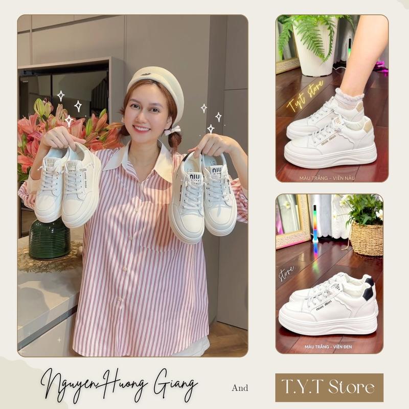 (tăng 1 size)Giày thể thao nữ (Đế 4cm+lót 2,5 cm tổng độn 6,5cm) hottrend - GTT.39 giày độn đế