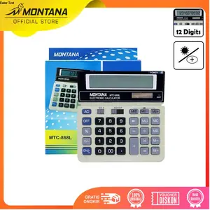 MONTANA Kalkulator 2 Power 12 Digit Electronic Calculator Big Display MT-868