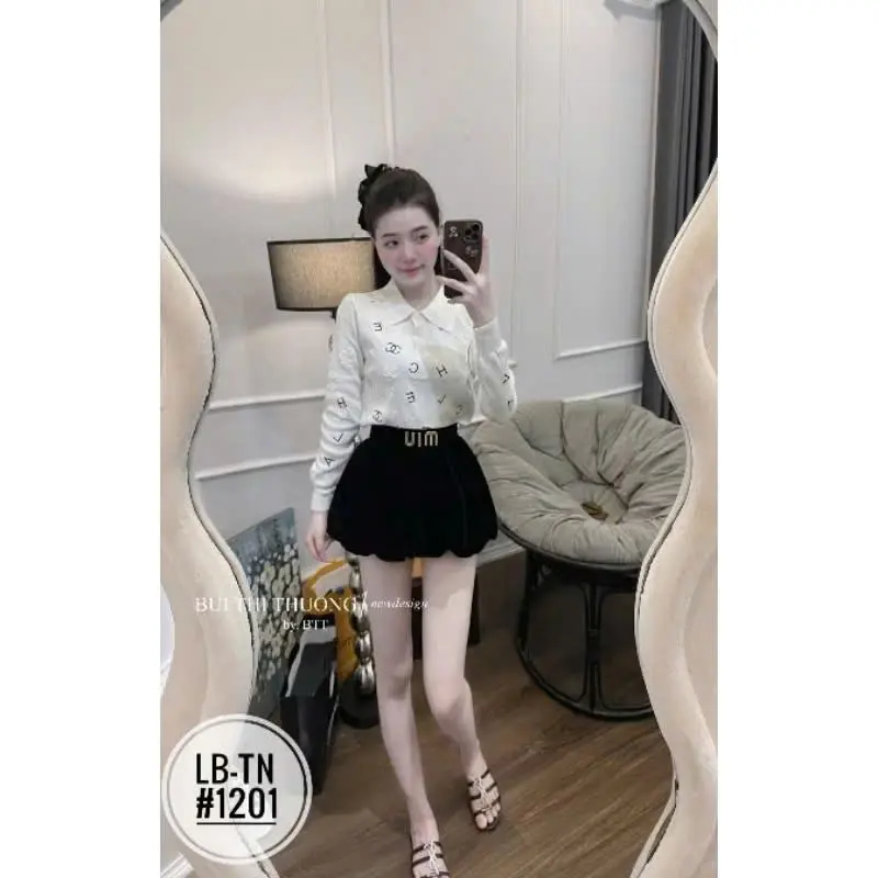 Quần short nữ nhung cạp min, quần soóc bí nữ bồng trendy NT store 4