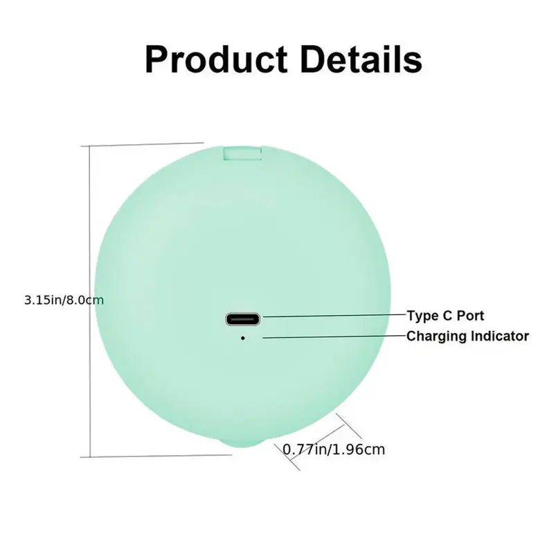 Portable Folding Makeup Mirror With Light, 1 Count Double-sided Compact Pocket Mirror, Makeup Tool For Women 1