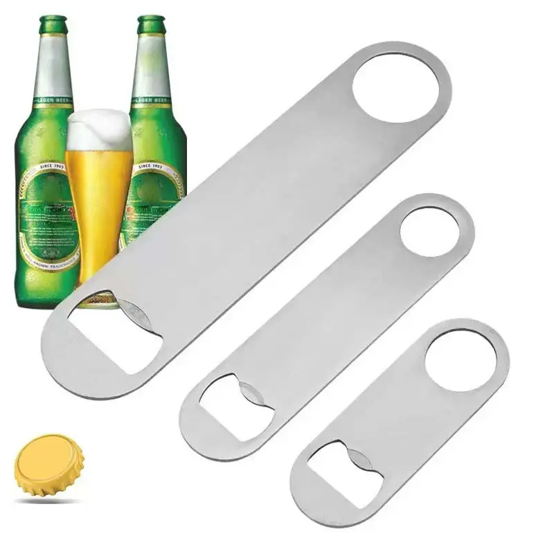 Pembuka Botol Stainless Steel Pembuka Botol Datar Kreatif Pembuka Botol Minuman Bir