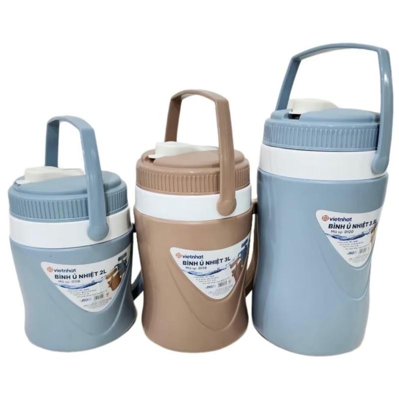 Bình giữ Nhiệt Nóng Lạnh Loại 2L-3L-3L8 Có Quai Xách Và Nắp Bật Chống Tràn