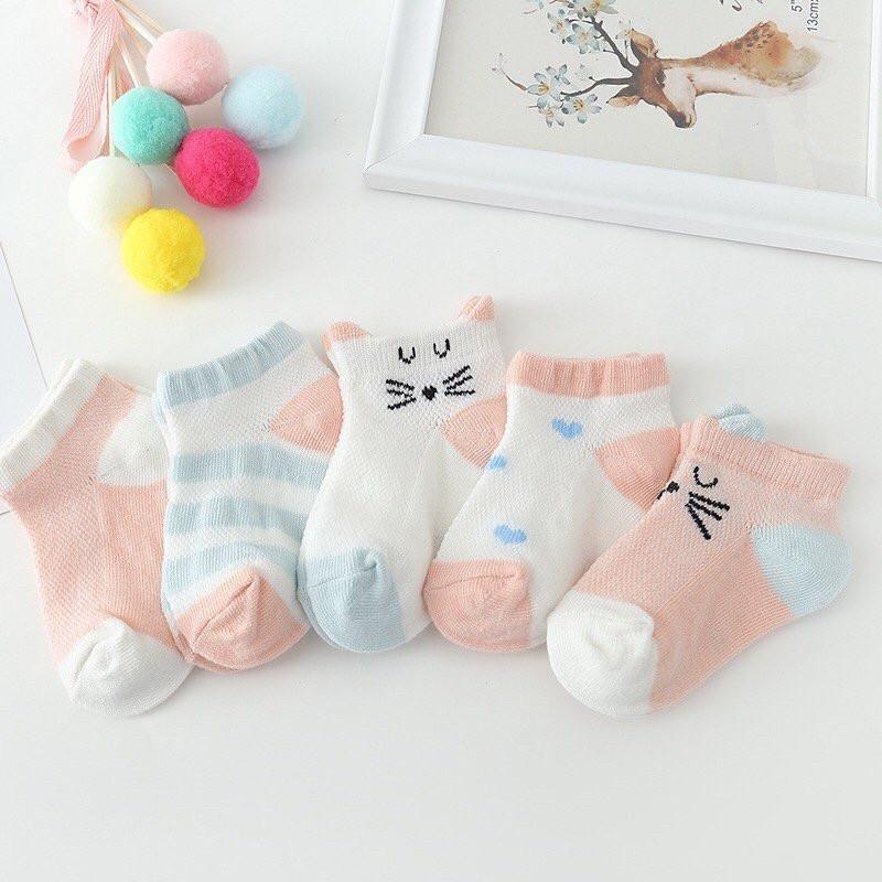 Product Introduction of Set 5 Đôi Vớ Tất Lưới Điều Hòa Hình Thú Cho Bé Từ 0-2 Tuổi 3