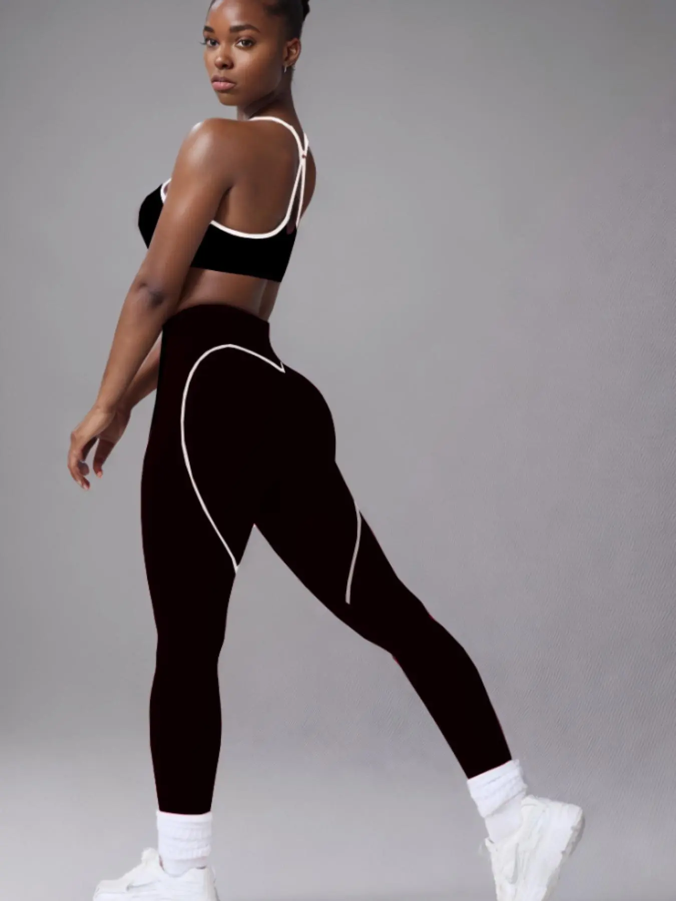 Two-Piece Set Women's Solid Crop Sports Bra & High Waist Leggings, Casual Comfy Breathable for Yoga Gym Workout Running, Ladies Clothes for All Seasons