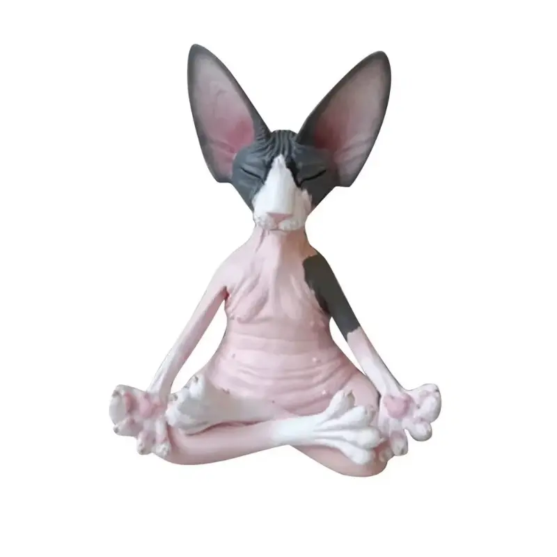 Tượng Nhỏ Mèo Phật Sphynx, Thiết Kế Kỳ Lạ Thích Hợp Để Thiền Định, Yoga Và Trang Trí, Tác Phẩm Nghệ Thuật, Thích Hợp Cho Ngoài Trời Và Sân Vườn, Tượng Nhỏ Decor Decor Phòng 8