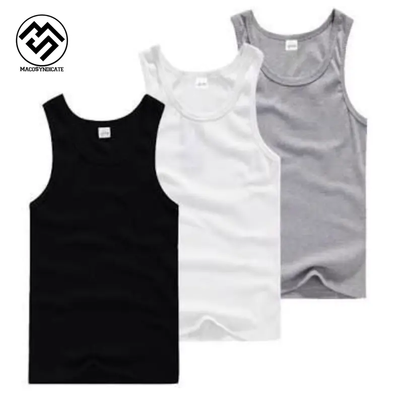 PAKET ISI 3 PCS kaos singlet cowok premium Katun rib Pria keren 4