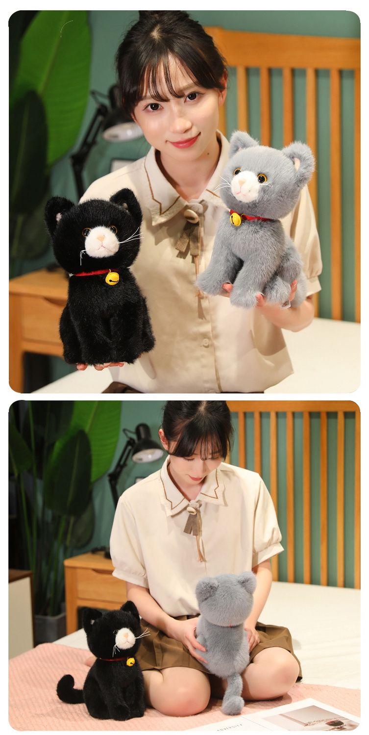 Product Introduction of Anak Patung Kucing Hitam, Mainan Kucing Ragdoll Biru Laut, Model Kucing Kelabu, Sesuai untuk Kanak-kanak, Hadiah Hari Jadi Lelaki dan Perempuan, Sesuai untuk Pelbagai Majlis Toys 9