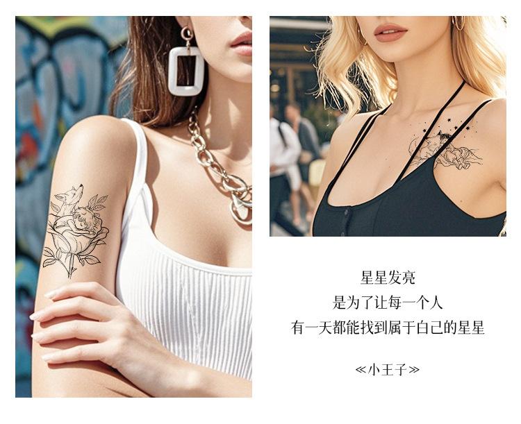 Product Introduction of New Little Prince Rose Series Tattoo Stickers Waterproof and Durable European and American Same Planet Fox Car Glass Decoration Can Be Customized 21