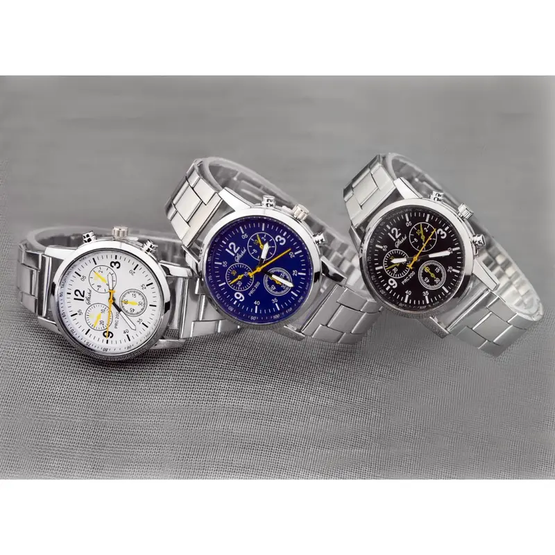 Jam Tangan SHSHD Pria dan Wanita Sport Chrono Rantai Geneva Jam Tangan Stainless Steel Jam Tangan Pria Fashion Analog  Grosir  Model Terbaru SH003 jam tangan wanita jam tangan pria jam tangan anak jam tangan couple jam ganeva wanita jam ganeva pria 1