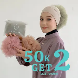 SCRUNCHIE TULLE 50K GET 2 - JUMBO & MEDIUM CEPOL HIJAB PREMIUM SOFT