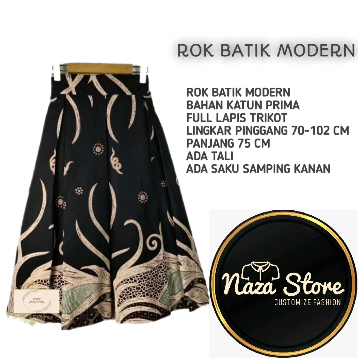 ROK BATIK MODERN 7/8 LAPIS TRIKOT