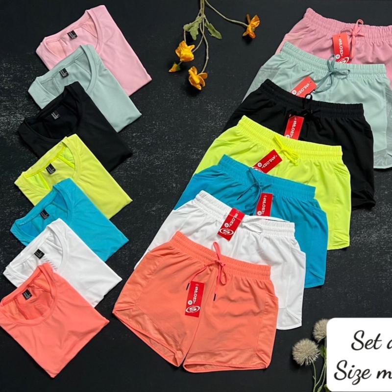 Bộ đồ quần áo đùi tập sport, gym,chạy bộ, cầu lông nữ