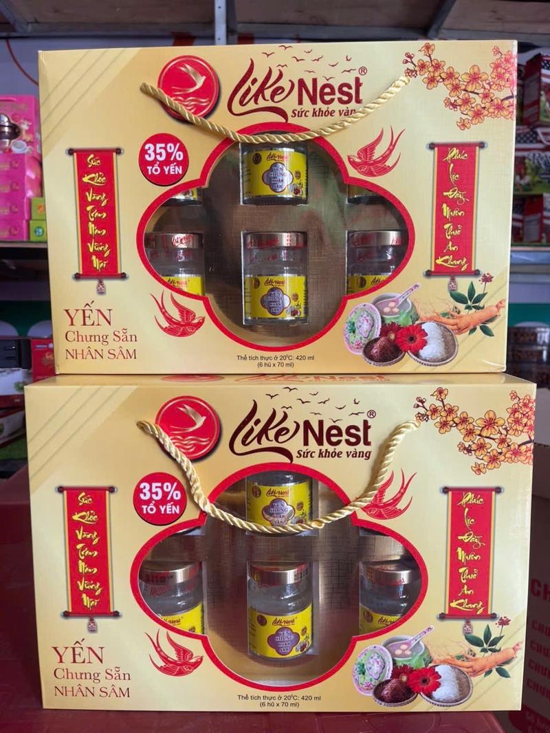 Product Introduction of Yến sào LikeNet 35% tổ yến chưng sẵn vị nhân sâm - vị đông trùng hạ thảo hộp 6hủ*70ml - siêu KM 6
