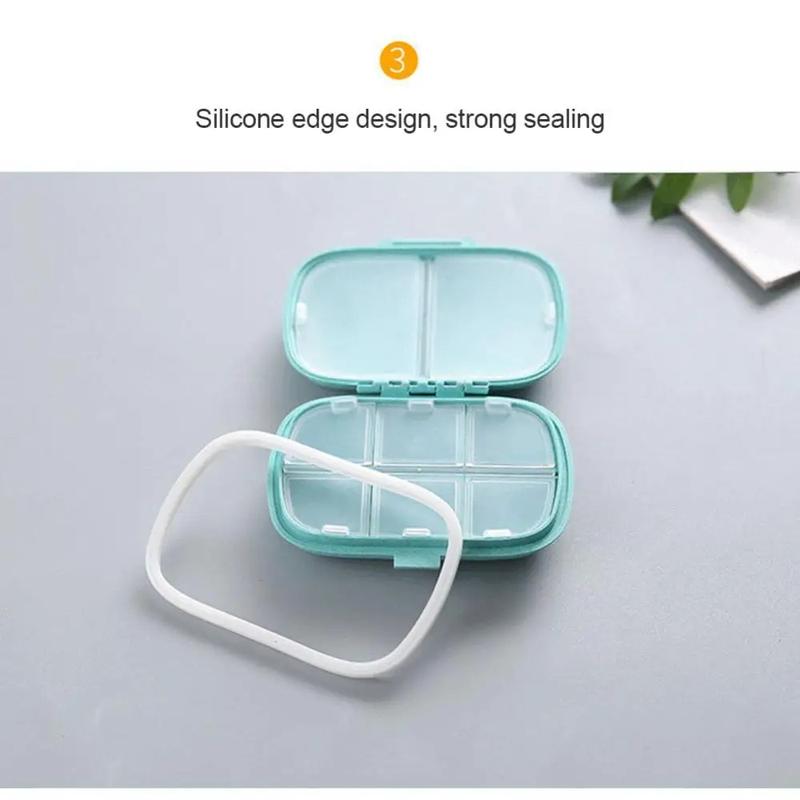 Product Introduction of Hộp Đựng Thuốc Cầm Tay Kích Thước Nhỏ, 8 Ngăn, Hộp Sắp Xếp Thuốc Du Lịch, Hộp Đựng Viên Thuốc Kín Lúa Mì, Hộp Đựng Đồ, Thích Hợp Cho Thuốc 22