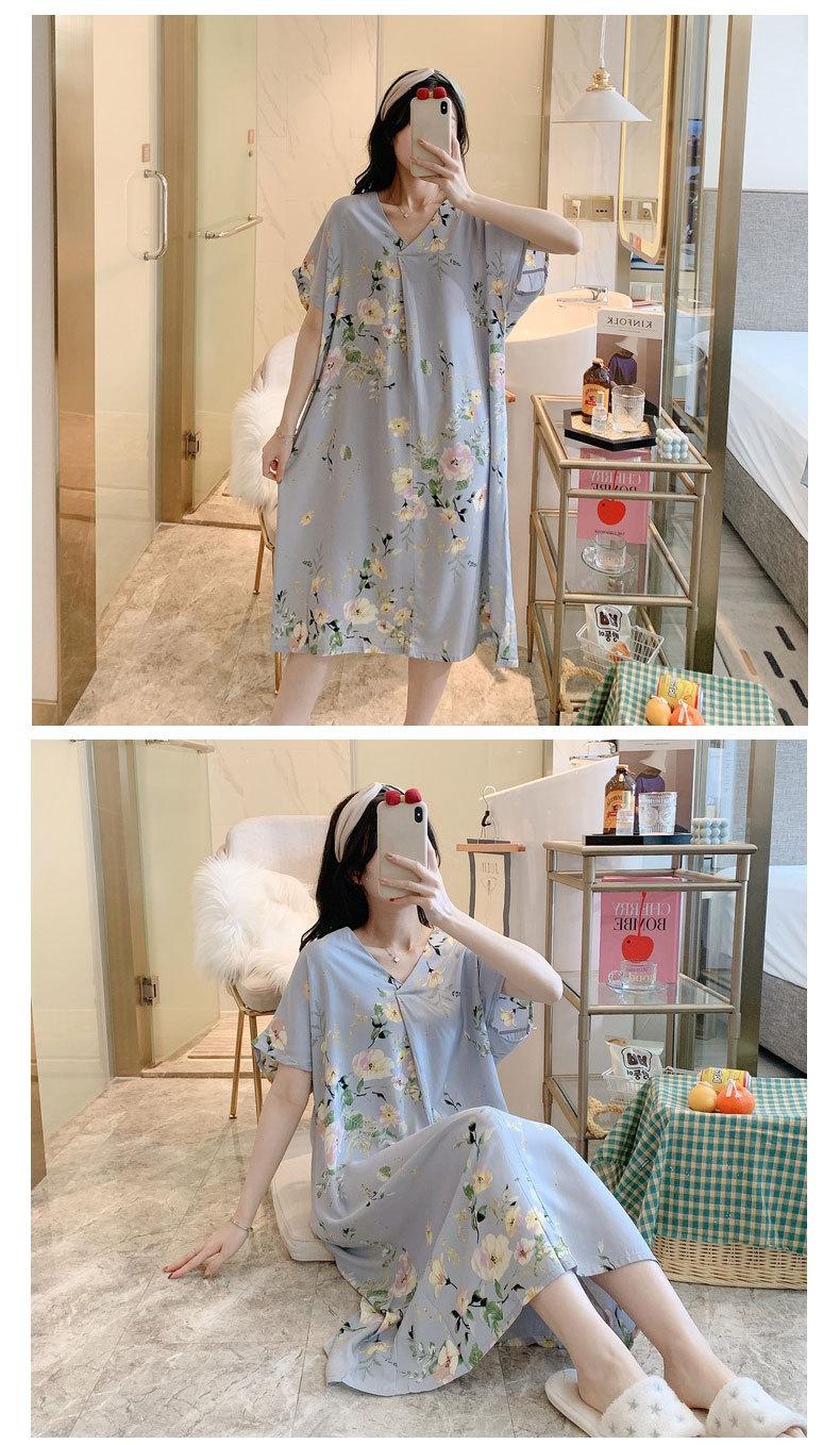Product Introduction of Váy Ngủ Cotton Và Lụa, Dành Cho Nữ, K42, Hàng Mới Về Mùa Hè, Ngắn Tay, Đồ Ngủ In Hình Hoạt Hình, Phong Cách Hàn Quốc, Cỡ Lớn, Dáng Rộng Vừa Vặn, Đồ Mặc Ở Nhà Bằng Lụa Cotton, Hợp Xu hướng 21