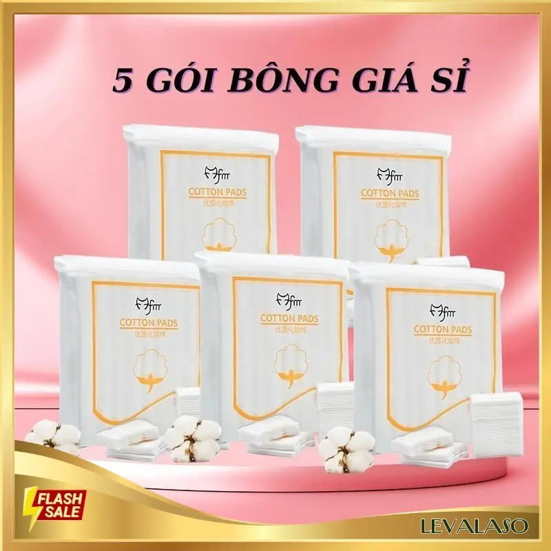 Bông Tẩy Trang Cotton Pads Vuông 222 Miếng Dụng Cụ Làm Đẹp Chăm Sóc Da Mặt-BTT01 222 miếng tiết kiệm. LEVALASO Skincare