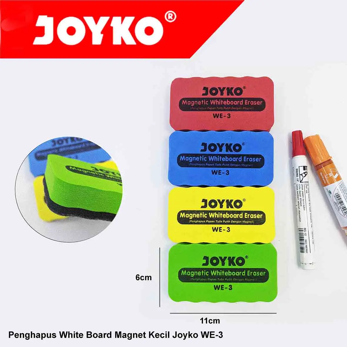 Joyko Penghapus Whiteboard Kecil Magnet WE-3