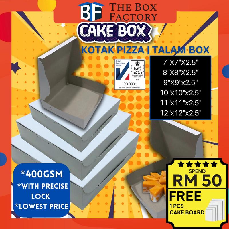 [2.5 Height] Pizza Box / Talam Box 400gsm Cake Box / Kotak Kuih ...