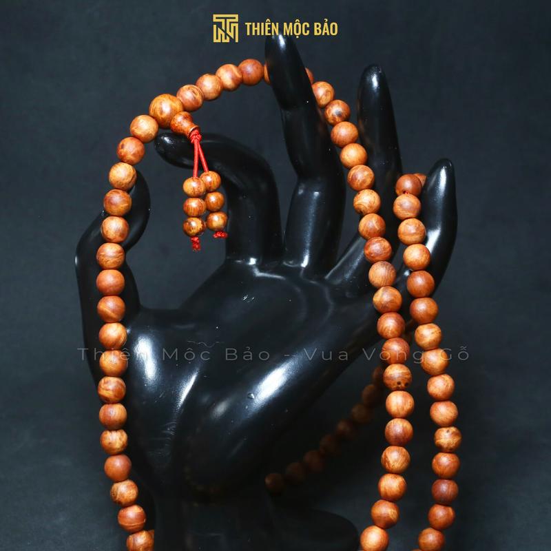 Vòng gỗ Nu Huyết Long 108 hạt để mộc thơm - Tràng 108 hạt đeo tay cho Nam và Nữ hoặc niệm Phật | Thiên Mộc Bảo