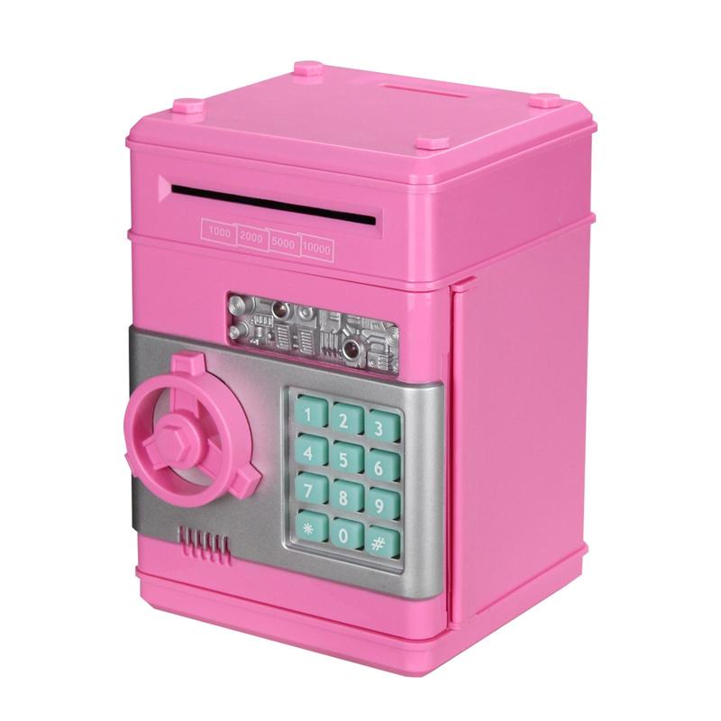 Cash & Coin Saving Box, Kids Password Electronic Money Box Toys Without Battery, Automatic Safe Coin & Cash Deposit Boxes 8