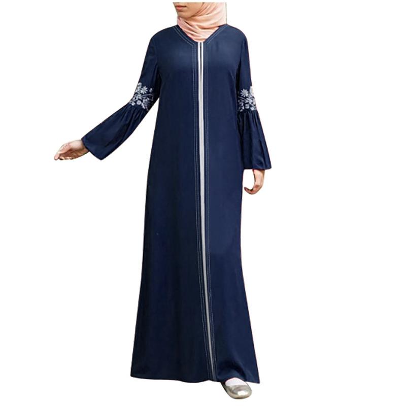 Váy Dài Hồi Giáo Cho Nữ, In Hoa, Cổ Điển, Kaftan, Hồi Giáo, Maxi 2