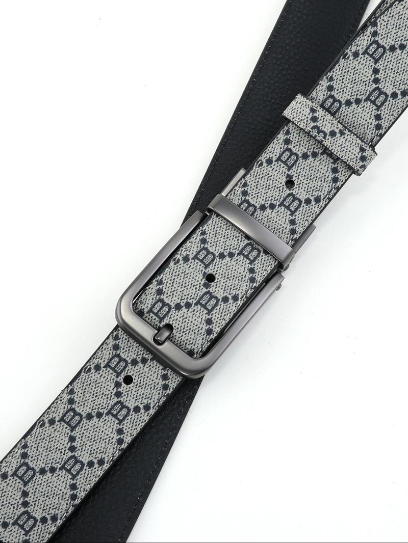 Product Introduction of Men's Letter Print Tape Belt, 2024 New Style Business Casual Waistband for Work Office, Fashion All-match Clothes Accessories for Working, Dating, Party Wear 4