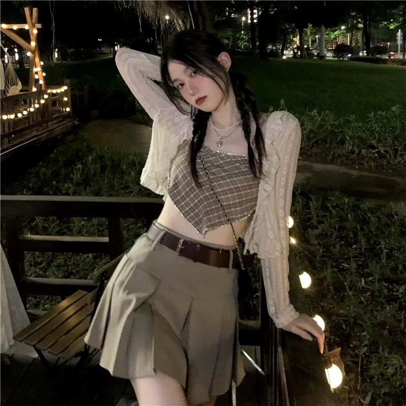 Áo khoác cardigan hè Cardigan dáng ngắn mặc với áo 2 dây Cardigan nữ Meimei SA36 2