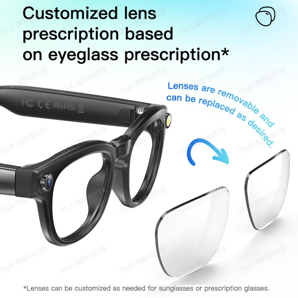 New AI Smart Glasses 4K HD Camera 32GB Memory BT Call Voice Assistant Translate Touch Control Music Player sunglasses Men Women