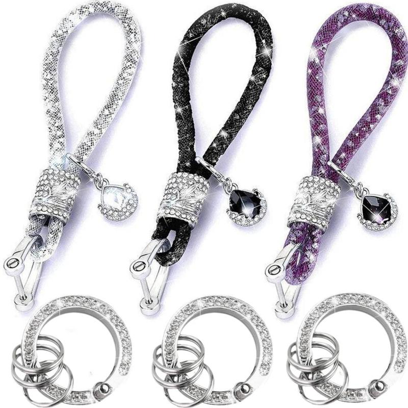 Product Introduction of Car Keychain Elegant Rhinestones Bling Keychain for Women Keychain for Car accessory Accessory Gift Women Handbag Decoration 0