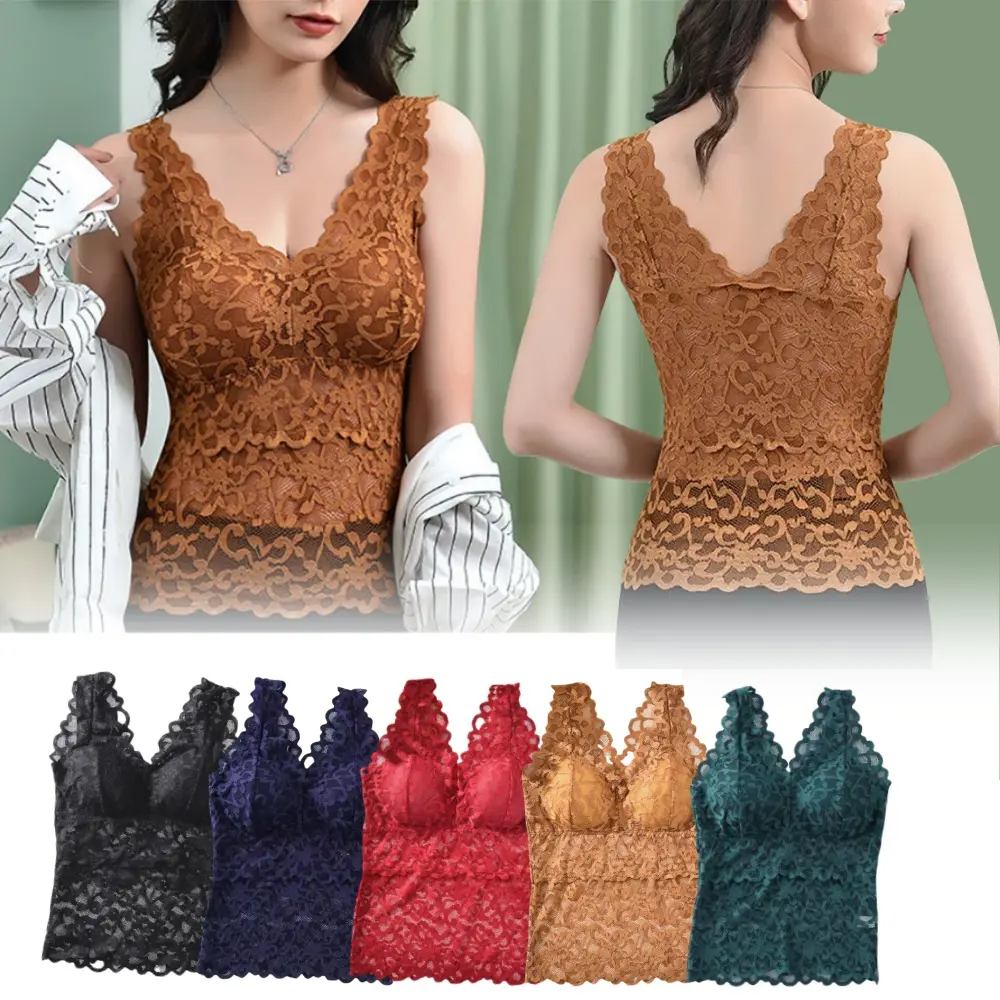 Áo Yếm Ren khoét Cho Nữ, Áo Không Tay Cổ Chữ V, Áo Ngực, Đồ Mặc Trong, Đồ Lót Mặc Trong Thời Trang, Mỏng, Hở Lưng, Kiểu Dây