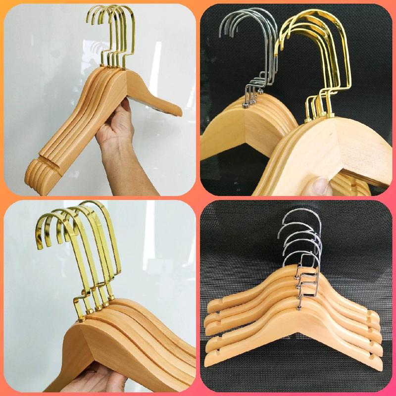 Móc treo quần áo bằng gỗ màu vàng dành cho trẻ em, người lớn dài 32cm và 38cm…