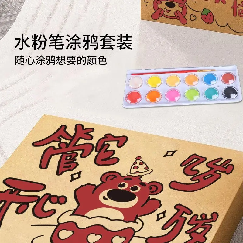 Hộp Quà Sinh Nhật, Hộp Rỗng, Hộp Đóng Gói, Thiết Kế Hoạt Hình Nữ Tính Gấu Dâu Tây Graffiti, Thích Hợp Đựng Đồ Ăn Nhẹ Và Quà Tặng Lớn 5