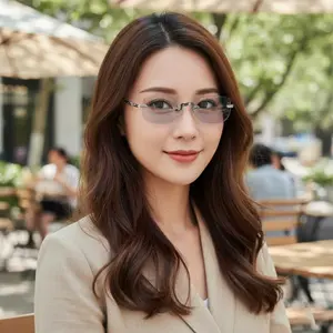 RIBI Kacamata Wanita Frameless Anti Blue Light Photochromic Eyeglasses - RB34-P