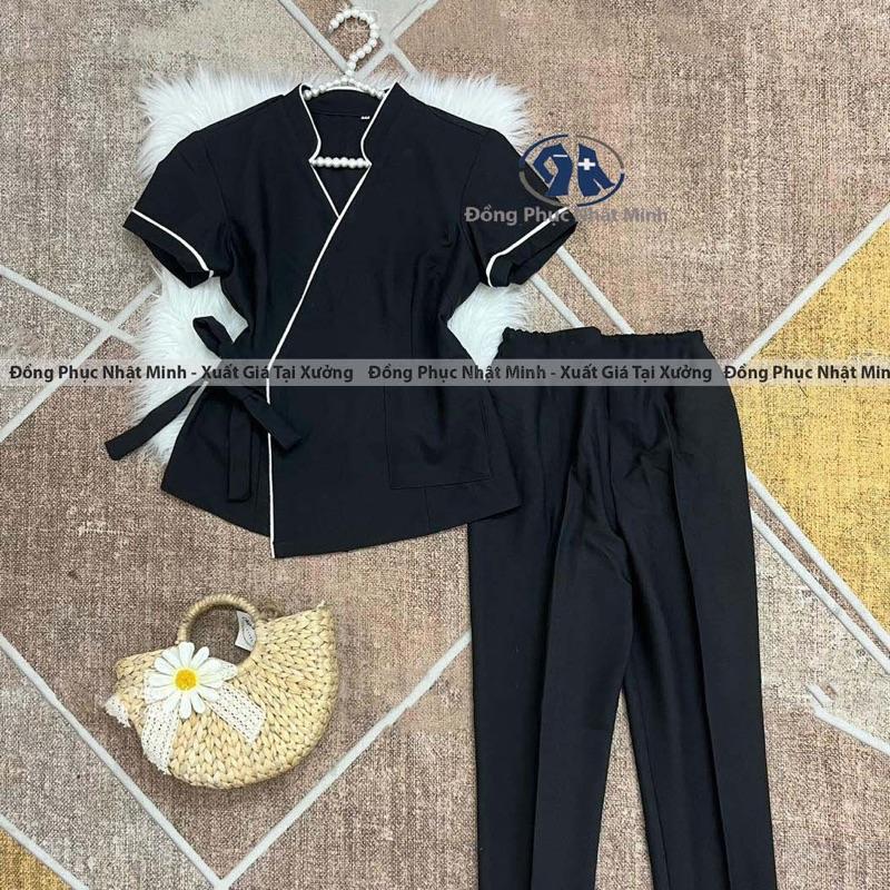 Đồng Phục Massage mát xa Đồng Phục Nail Spa Cho Nữ Women Vải Cotton Lạnh loại 1 . Hàng kỹ may chắc chắn cẩn thận Top Áo+ quân dongphuc
