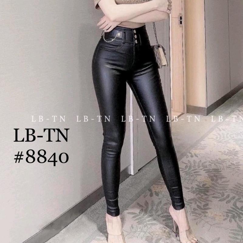 Quần da dài cạp cao dáng ôm mã 8840 Nữ quan quan legging2